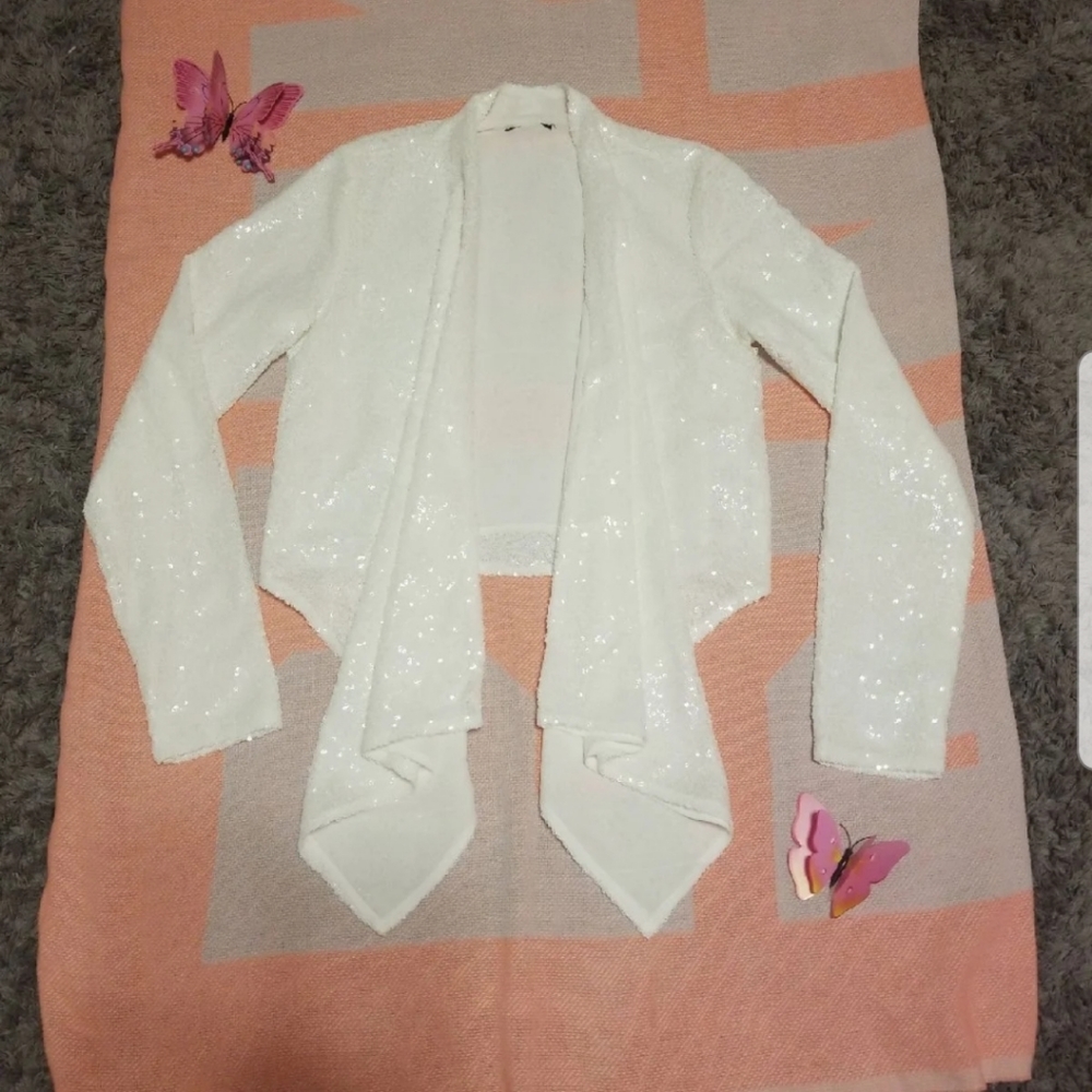 White sequin cardigan